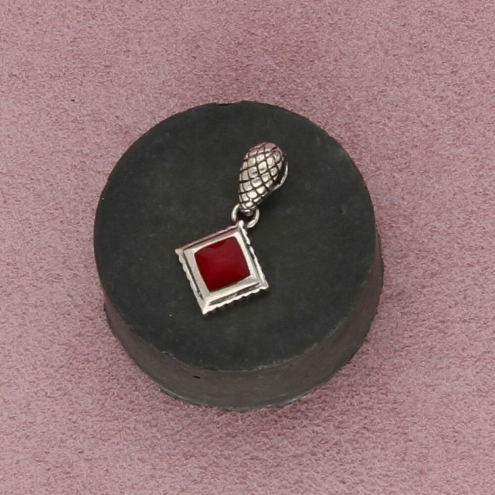 sterling silver vintage red jasper pendant